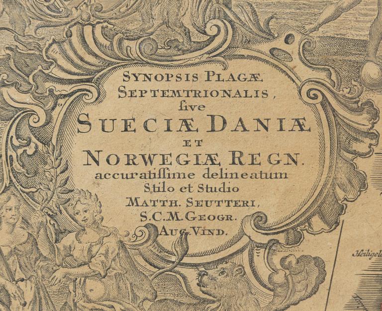 Mattheus (Matthäus) Seutter, "Suiciae Daniae et Norwegiae".