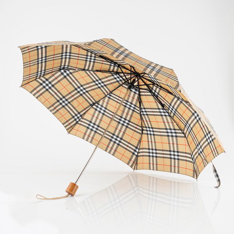 Burberry, an umbrella.