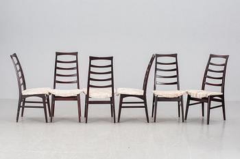 STOLAR, 6 stycken, Niels Kofoed, Kofoeds Hornslet, Danmark, 1900-talets senare del.