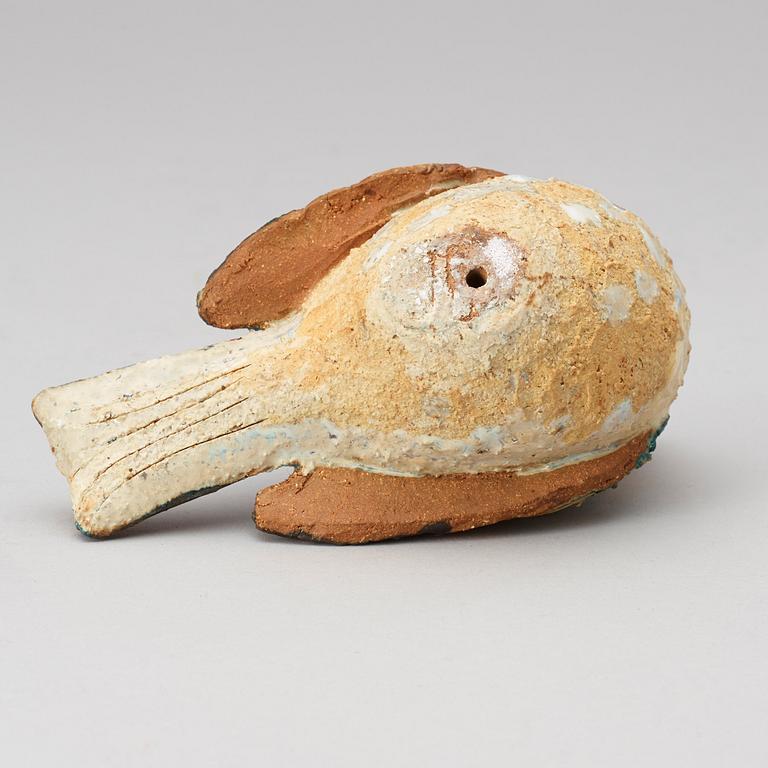 A Tyra Lundgren stoneware figure of a bird.