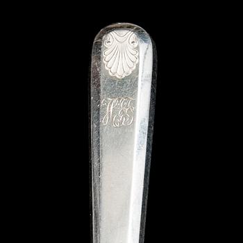 BESTICKUPPSÄTTNING, 12+12, silver, "Musslan", Tavastehus 1950-tal.