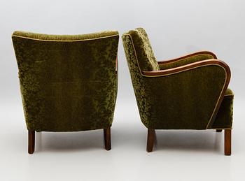 FÅTÖLJER, 1 par, 1900-talets mitt.