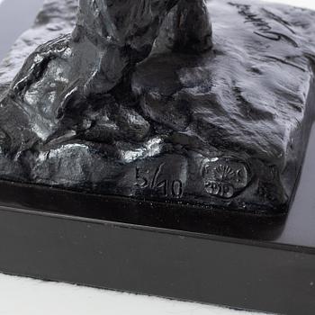 Gudmar Olovson, sculpture. Signed. Numbered. Foundry mark. Bronze, total height 41.5 cm, length 12 cm.