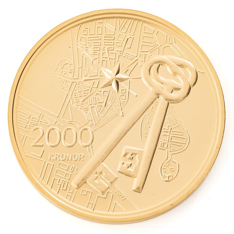 Gold coin, Sweden, 2004, SEK 2,000, The Royal Palace in Stockholm 250 years.