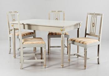 MATGRUPP, 5 delar, gustaviansk stil, 1900-tal.