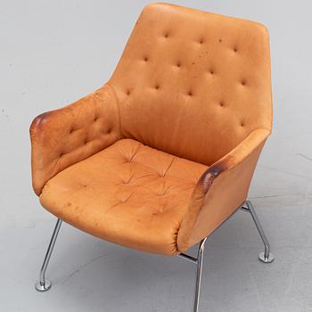 Six leather armchairs, 'Mirja', by Bruno Mathsson for Dux.