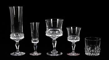 GLASSERVISDELAR, 56 st, "Silvia", Ingeborg Lundin, Orrefors, formgiven 1957.