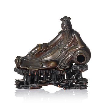 926. A bronze sculpture of the drunken poet Li Bai, Qing dynasty.