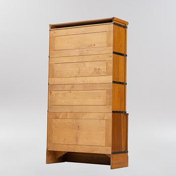 A oak book case, four modules, Billnäs, mid 20th century.