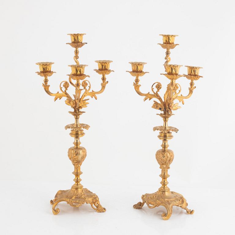 A pair of Louis XV-style candelabras, second half of the 19th century.
