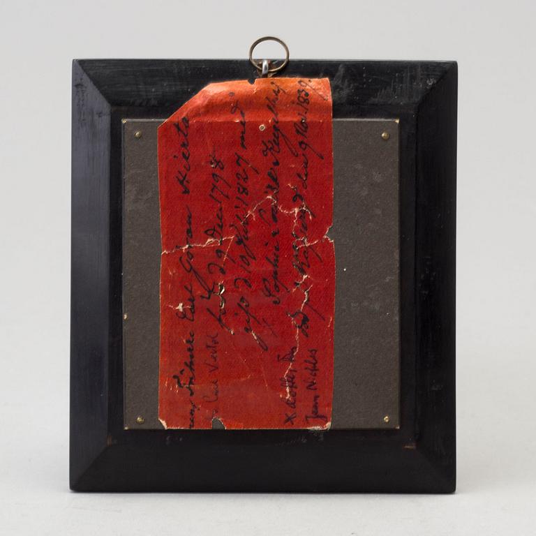 MINIATYRPORTRÄTT, gouache på ben, osignerad, tidigt 1800-tal.