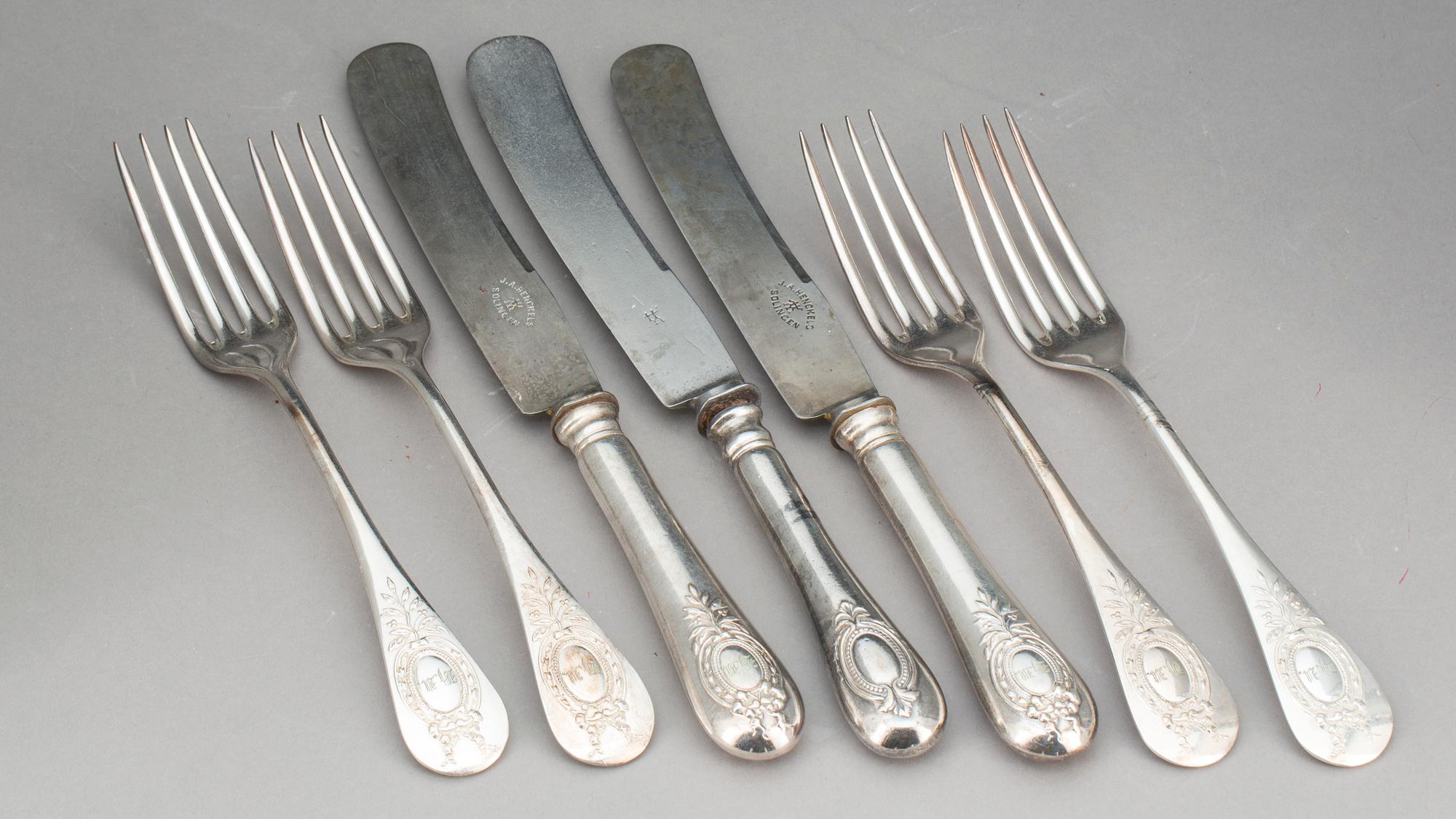 BESTICK, nysilver, A.G. Dufva, 1900-talets början.