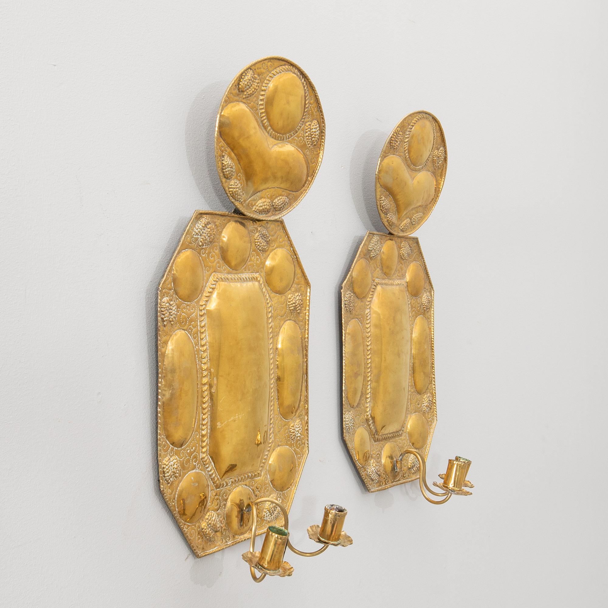 Ljusplåtar ett par Barock-stil 1900-talets första hälft.