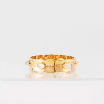 Armband 18K guld samt cabochonslipade månstenar Olle Torrestad Halmstad 1962.
