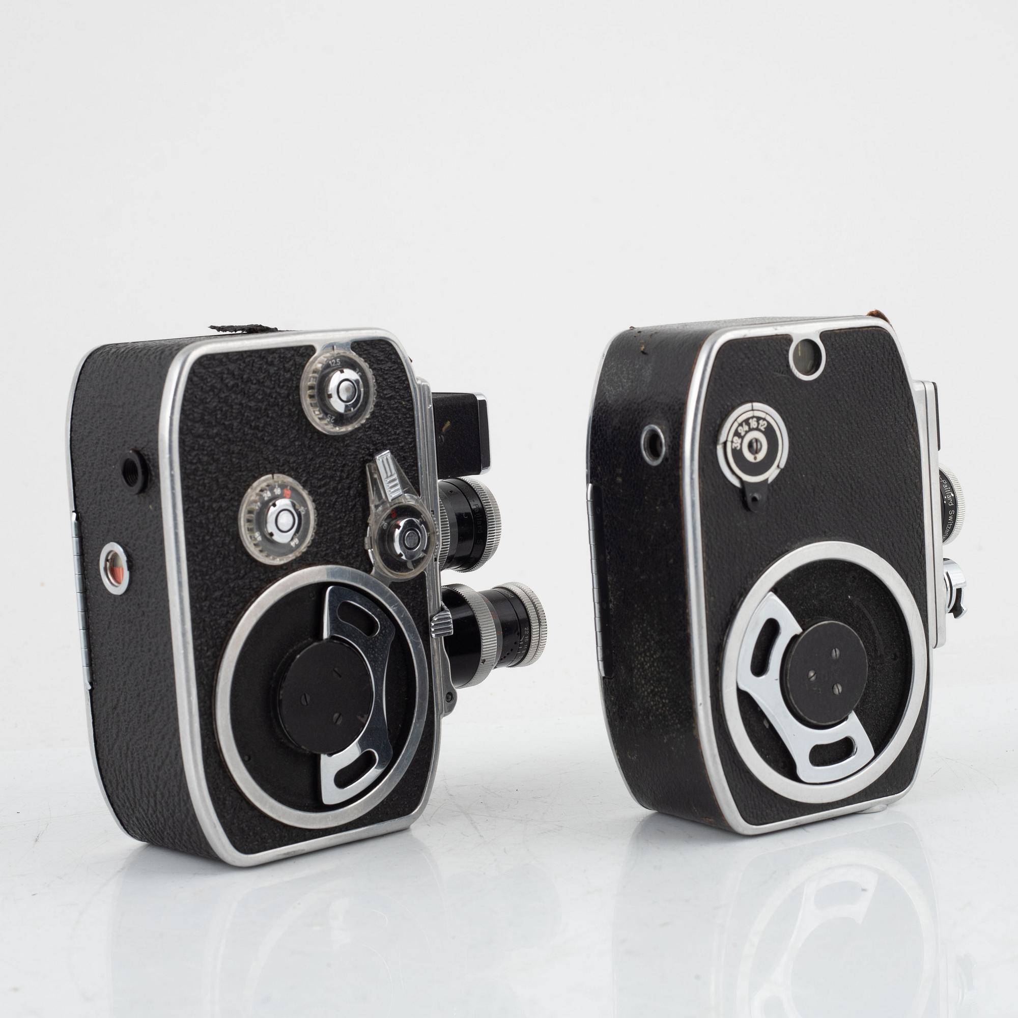 Two film cameras, Kern Paillard, Switzerland.