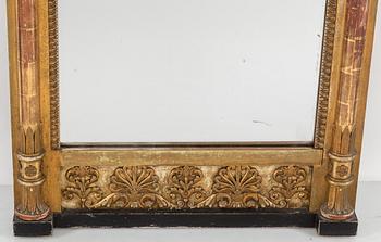 A first half of the 19th century mirror and console table by P G Bylander Göteborg.