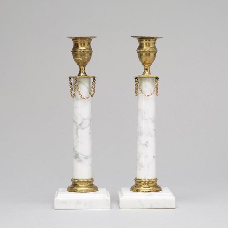 A pair of Gustavian-style candlesticks, 20th ct.