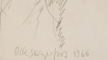 Olle Skagerfors, pencil drawing, signed and dated 1966.