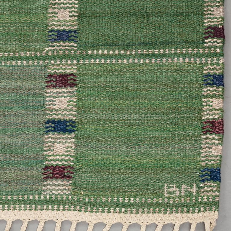 Barbro Nilsson, A CARPET, "Falurutan grön I", flat weave, ca 233 x 157,5 cm, signed AB MMF BN.