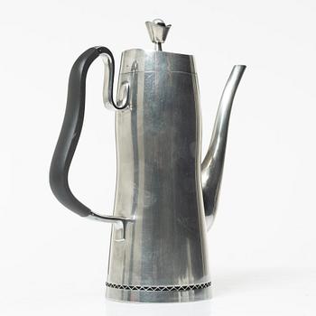 A three-piece silver coffee service by Helge Lindgren for K. Andersson, Stockholm, 1958.