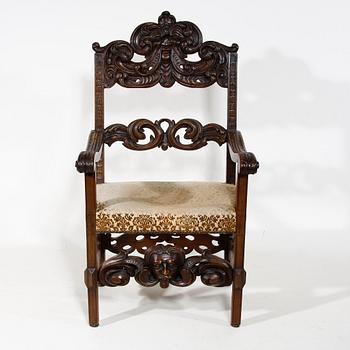 KARMSTOL, barockstil, troligen sydeuropa, 1800/1900-tal.