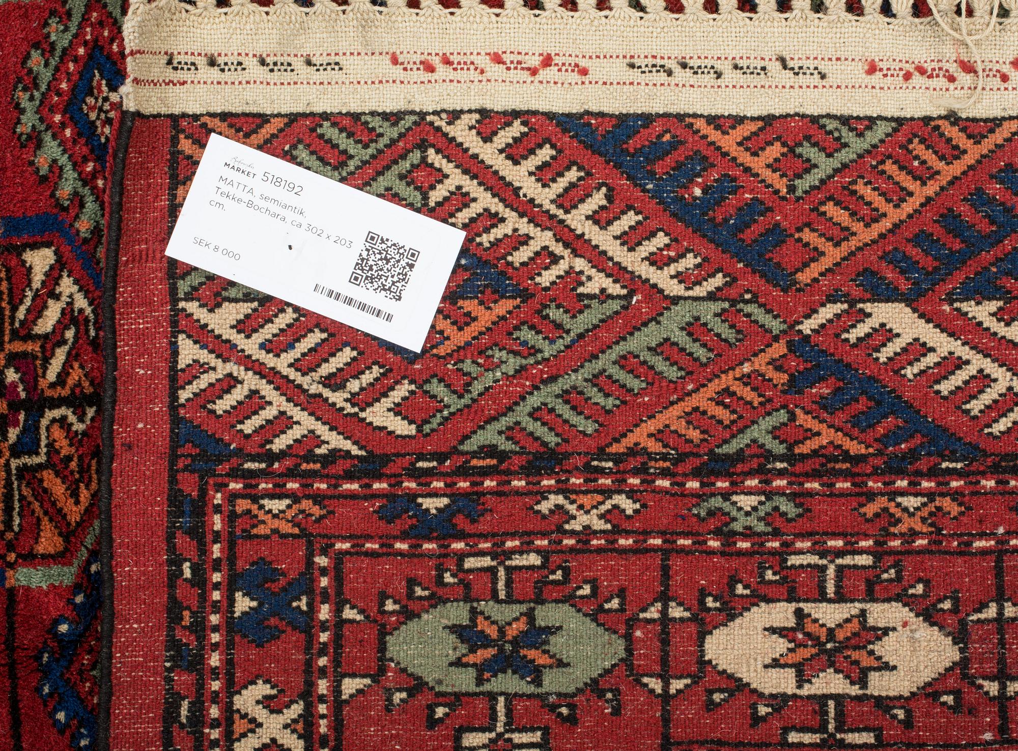 MATTA, semiantik, Tekke-Bochara, ca 302 x 203 cm.