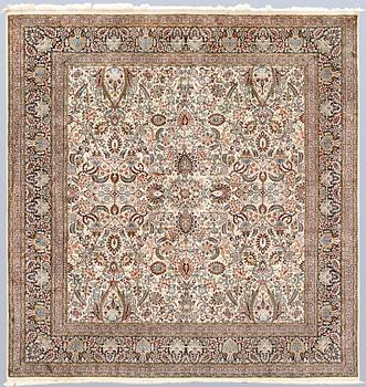 A silk carpet, Kashmir, approx. 252 x 245 cm.