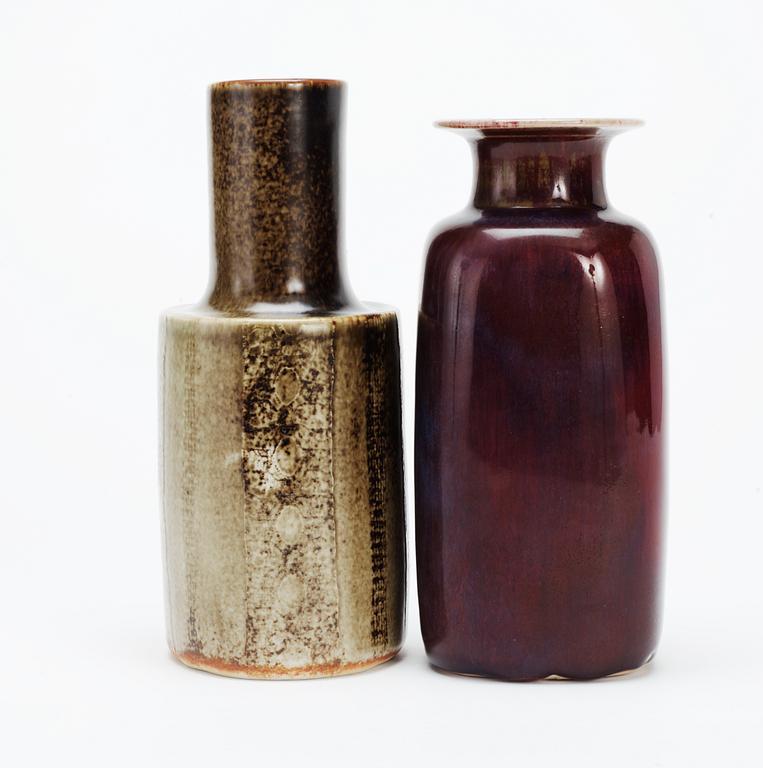 Two Stig Lindberg stoneware vases, Gustavsberg studio 1972-1981.