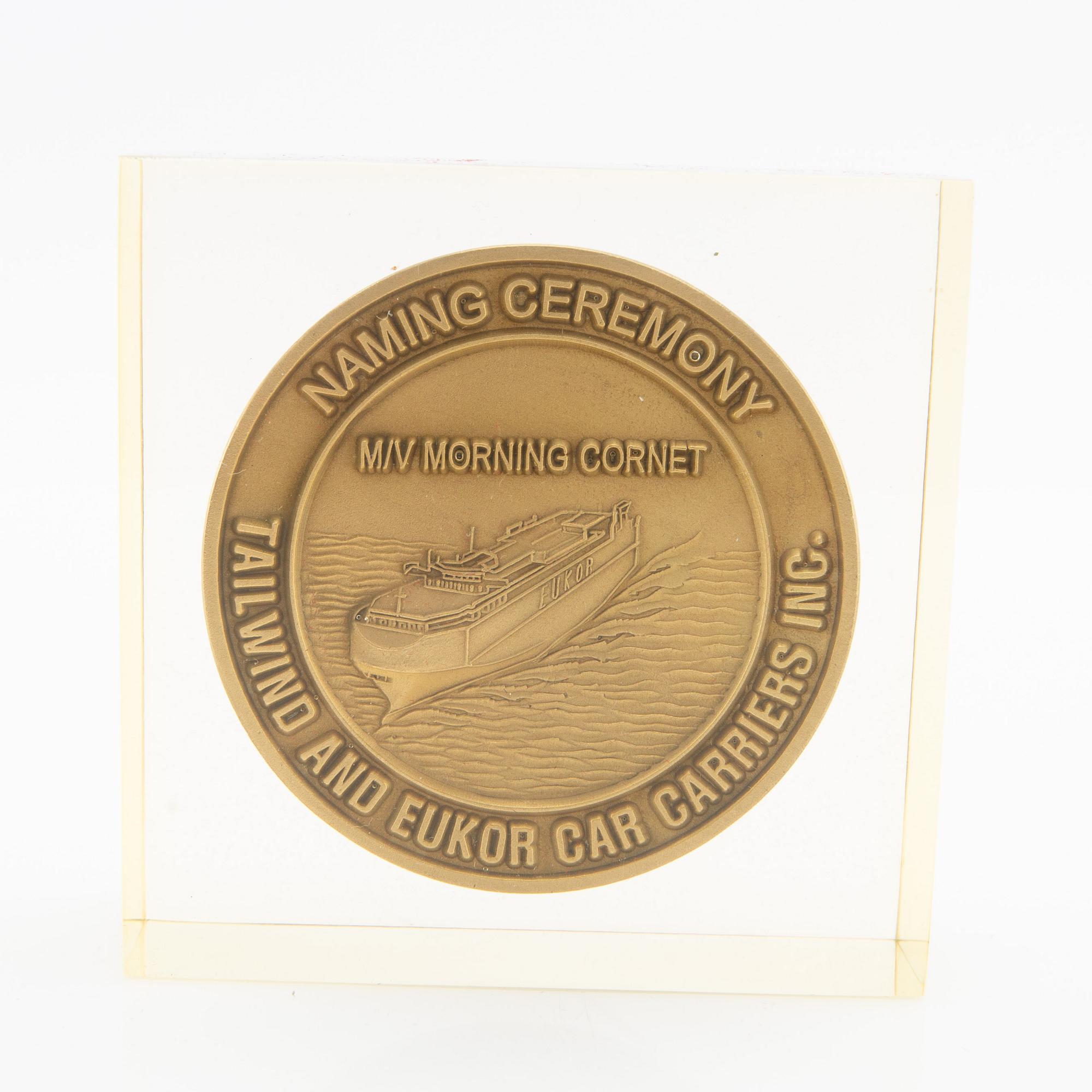 Minnesplaketter 5 st från namngivning av "M/V Morning Conductor"  2007.