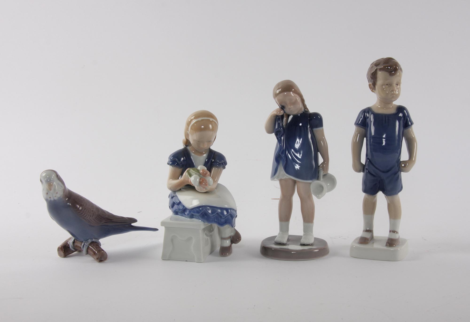 FIGURINER, 4 st, porslin, Bing & Gröndahl, Danmark.