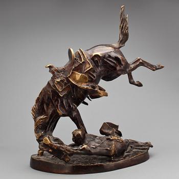 SKULPTUR, brons, efter Fredric Remington, 1900-tal.