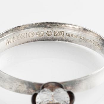 Bangle bracelet, Alton, design by Karl-Erik Palmberg, sterling silver, with synthetic white spinel.