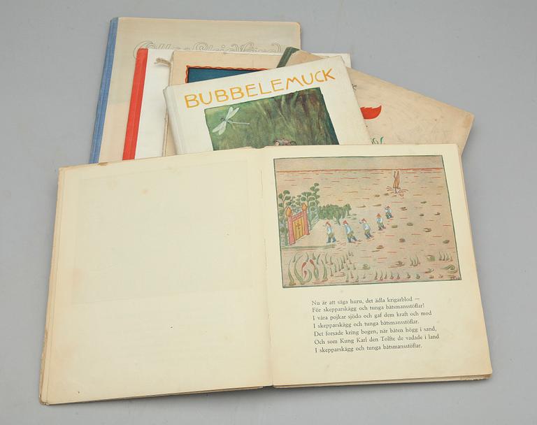 BARNBÖCKER, 6 st, bla "Lillebrors segelfärd" av Elsa Beskow, Stockholm 1926.