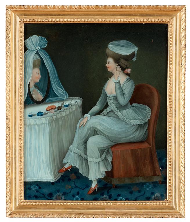 GLASMÅLNING. Qing dynastin, omkring 1800.