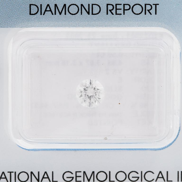 A diamond with certificate from IGI.