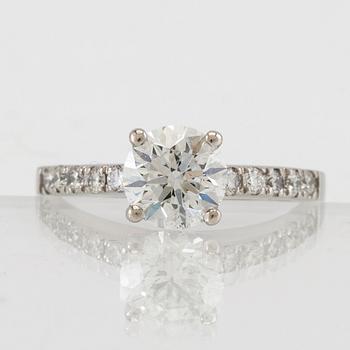 Ring 950 platinum with GIA-inscribed diamond approx. 1.27 ct.