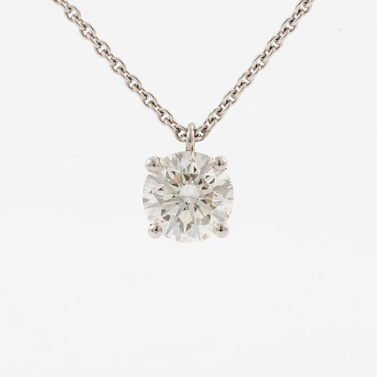 Necklace, Patrik af Forselles, 18K white gold with a brilliant-cut diamond 1.01 ct accompanied by GIA certificate.