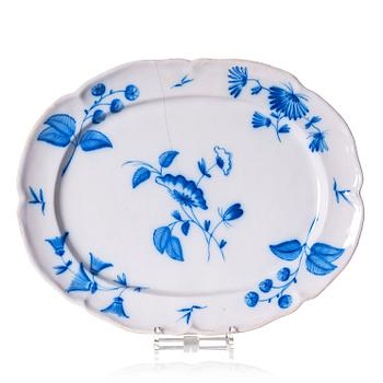 A large Swedish Marieberg faience serving dish, dated 1765.