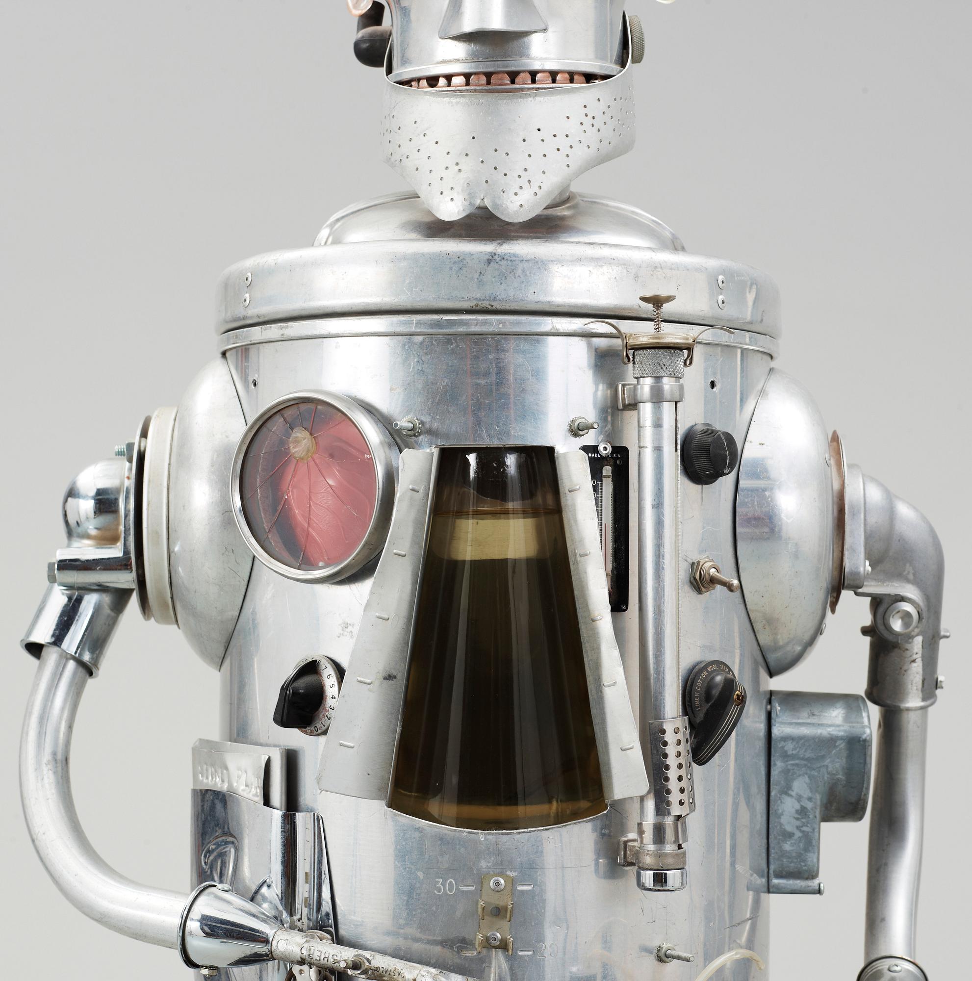 SKULPTUR, metall, glas samt plast, "Frankenstein Robot", Clayton Bailey, 1987.