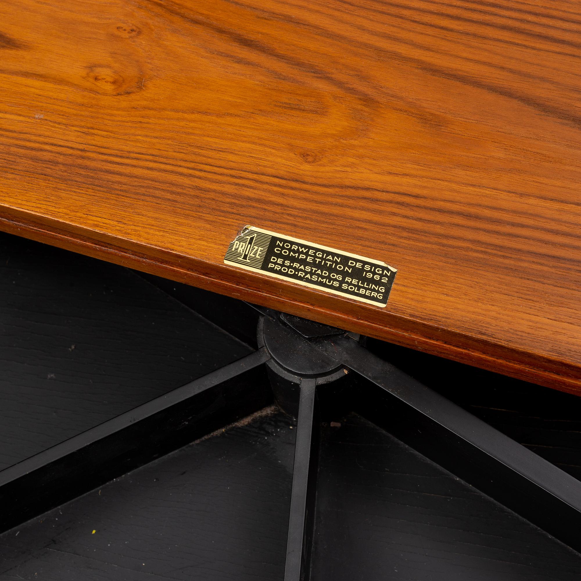 A teak sewing table, Rastad & Relling för Rasmus Solberg, Norway, 1962. Signed with label.