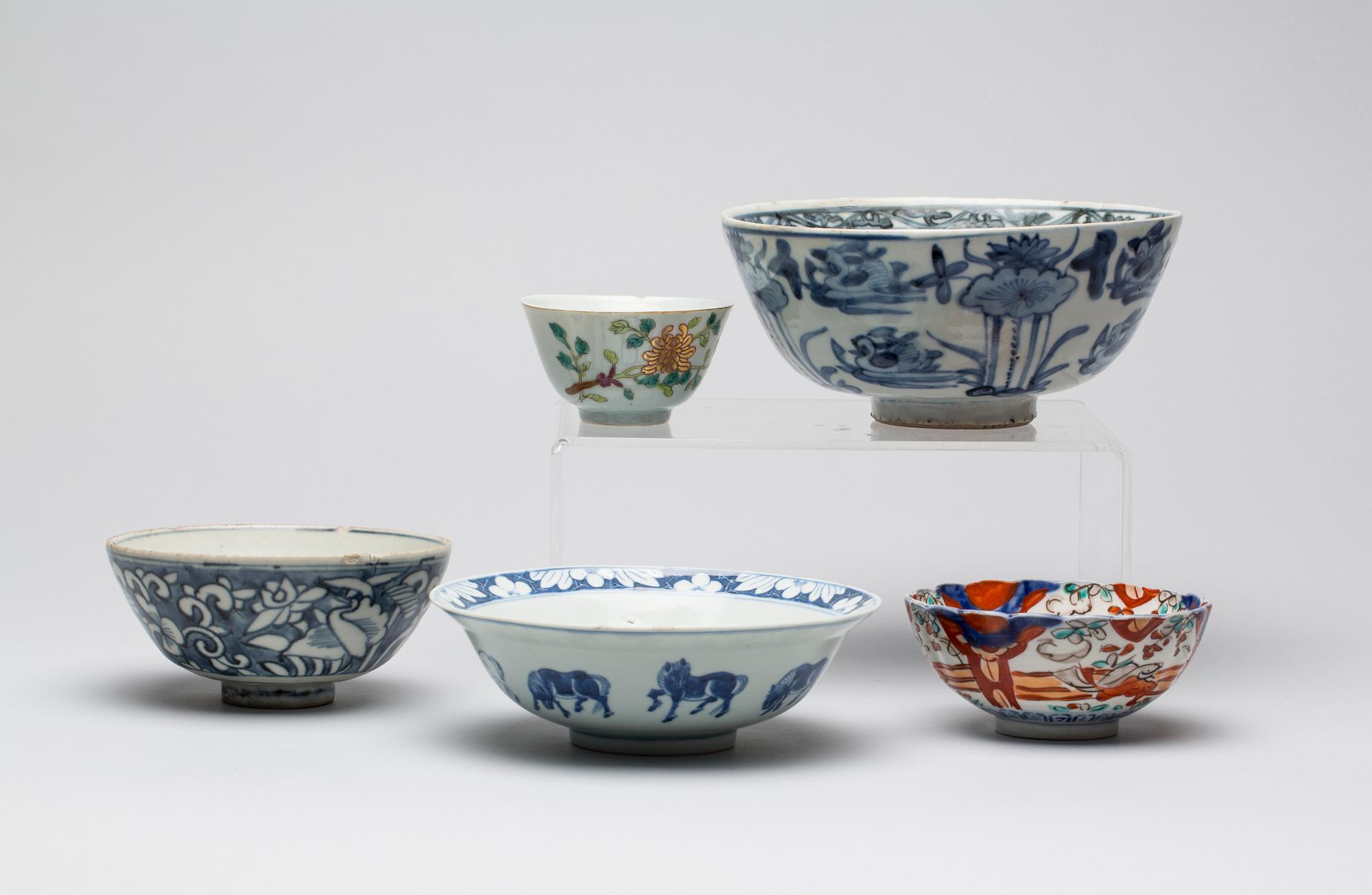 PARTI SKÅLAR, porslin, Kina.