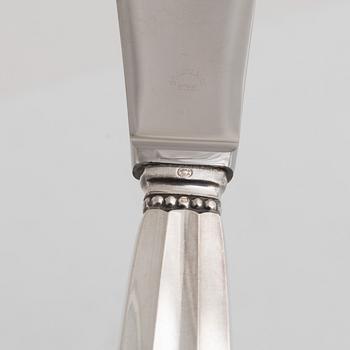 A Danish Silver Cutlery, 'Acorn', Johan Rohde,  Georg Jensen (40 pieces).