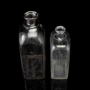 Two 19th century glass bottles.