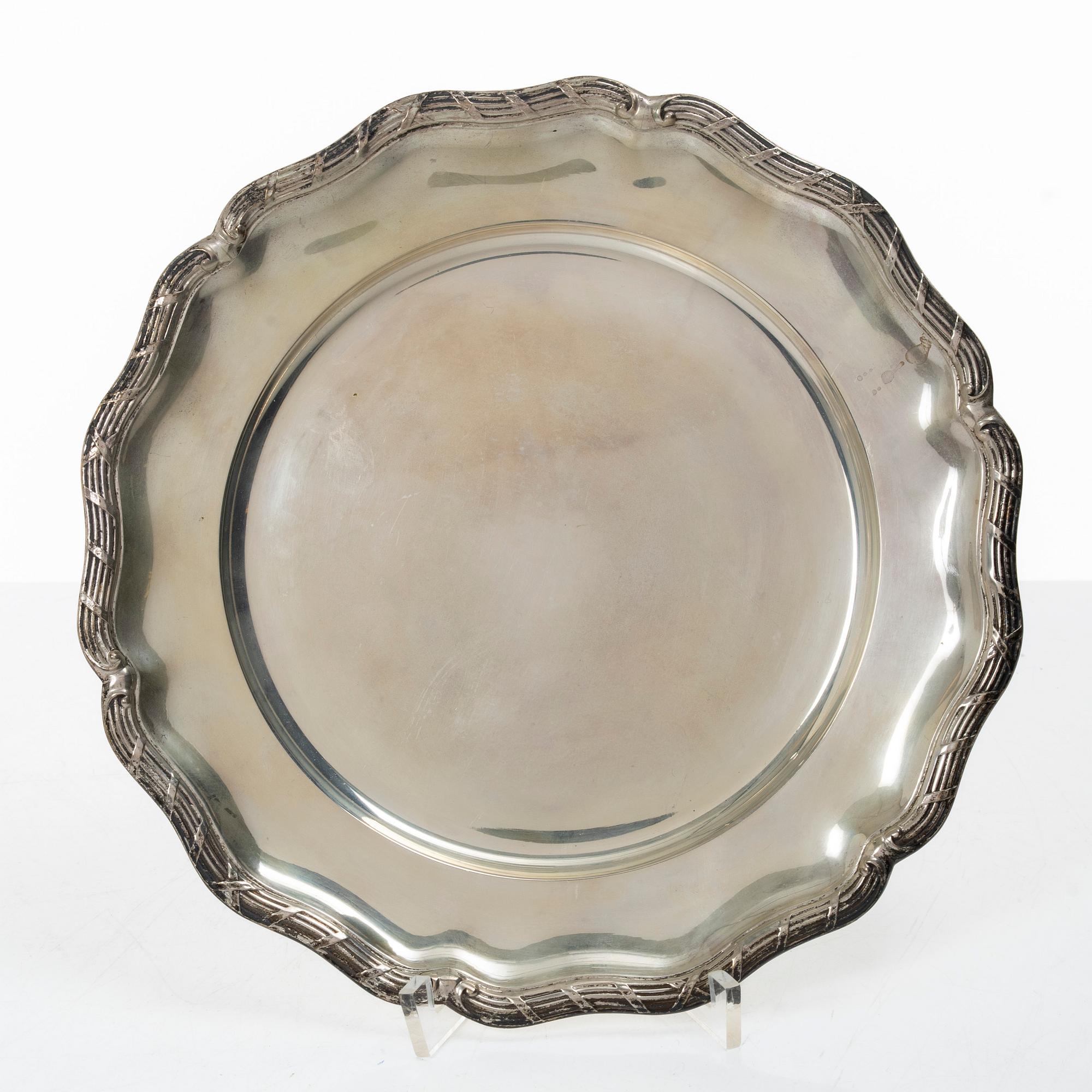 Three silver dishes, Sweden, 1910-32.