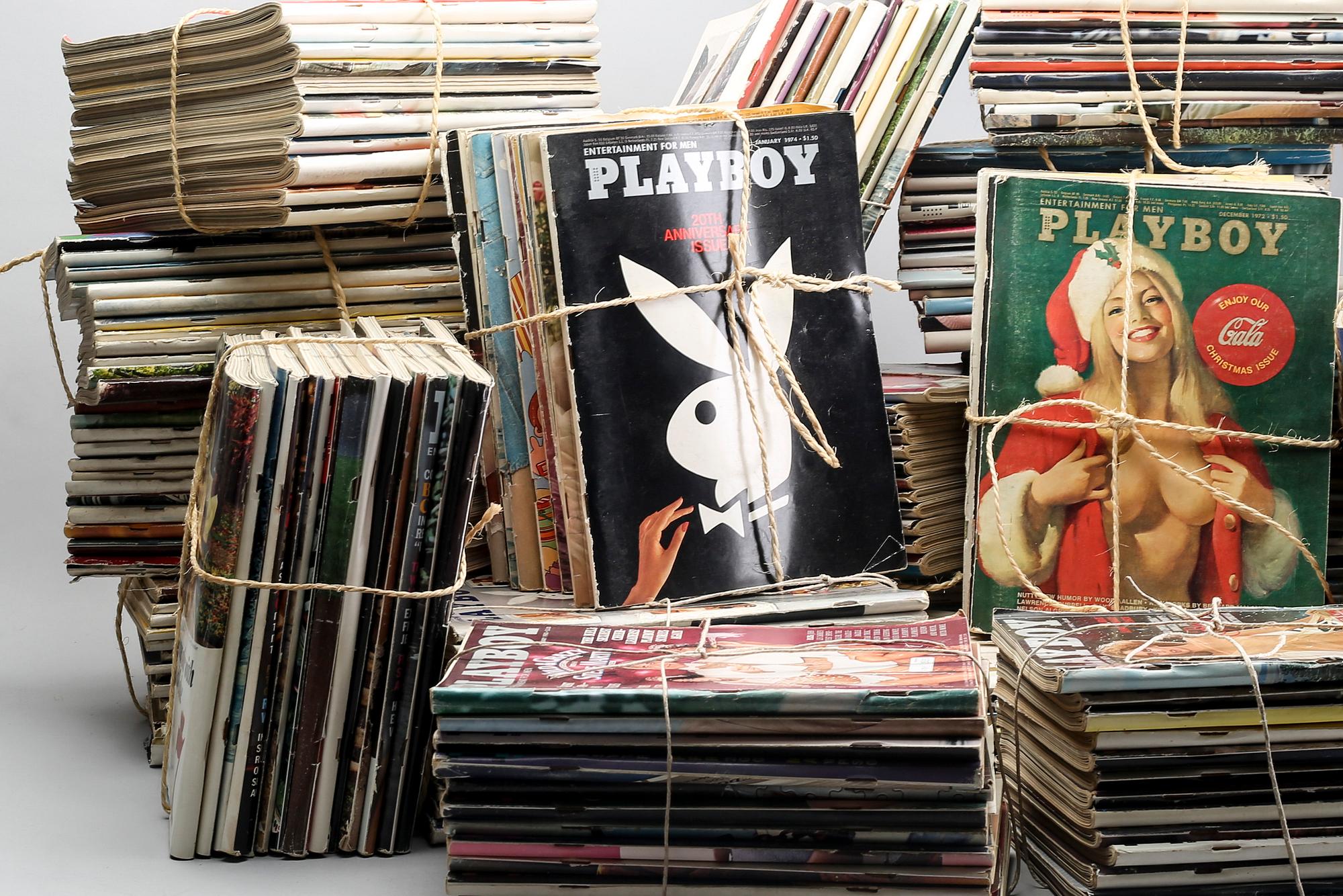 A set of 222 Playboy magazines 1964-1985.