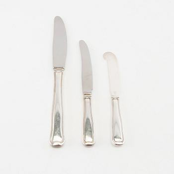 Harald Nielsen, 73-piece silver cutlery set "Old Danish" by Georg Jensen.