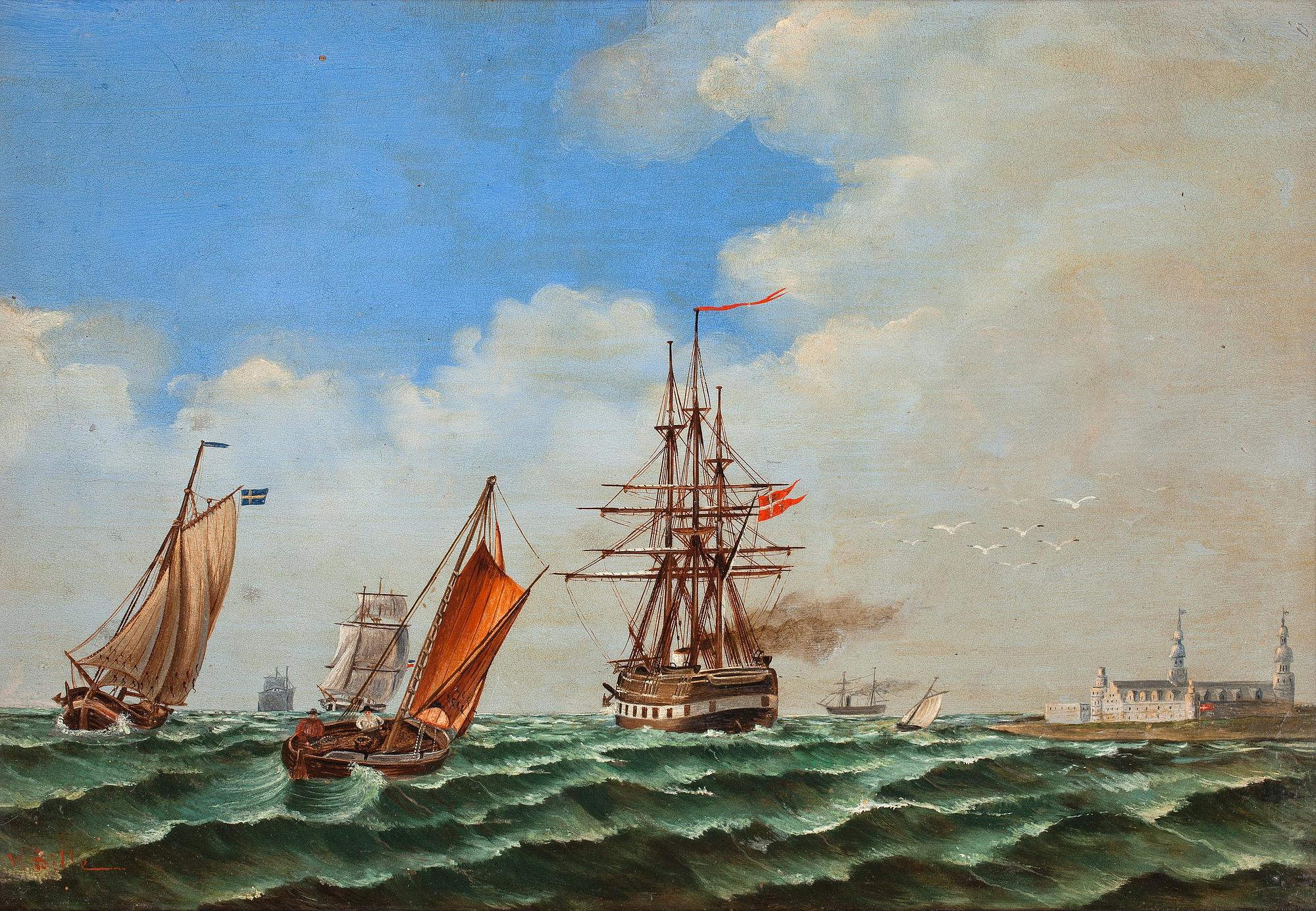 WILLY BILLE . Olja på pannå. Sign V. Bille.