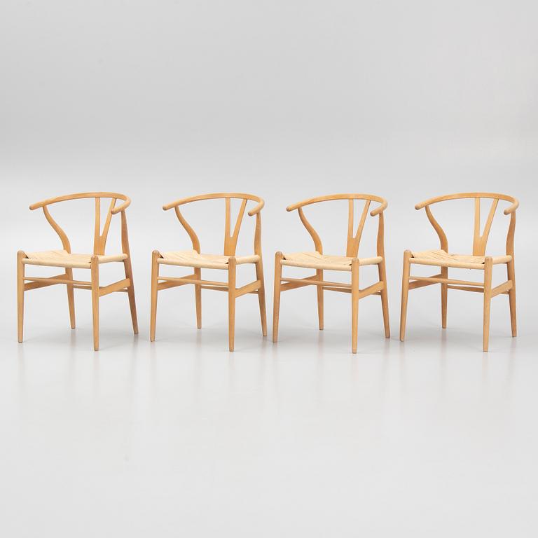 Hans J. Wegner, a set of four model 'CH-24' chairs, Carl Hansen & Søn, Denmark.