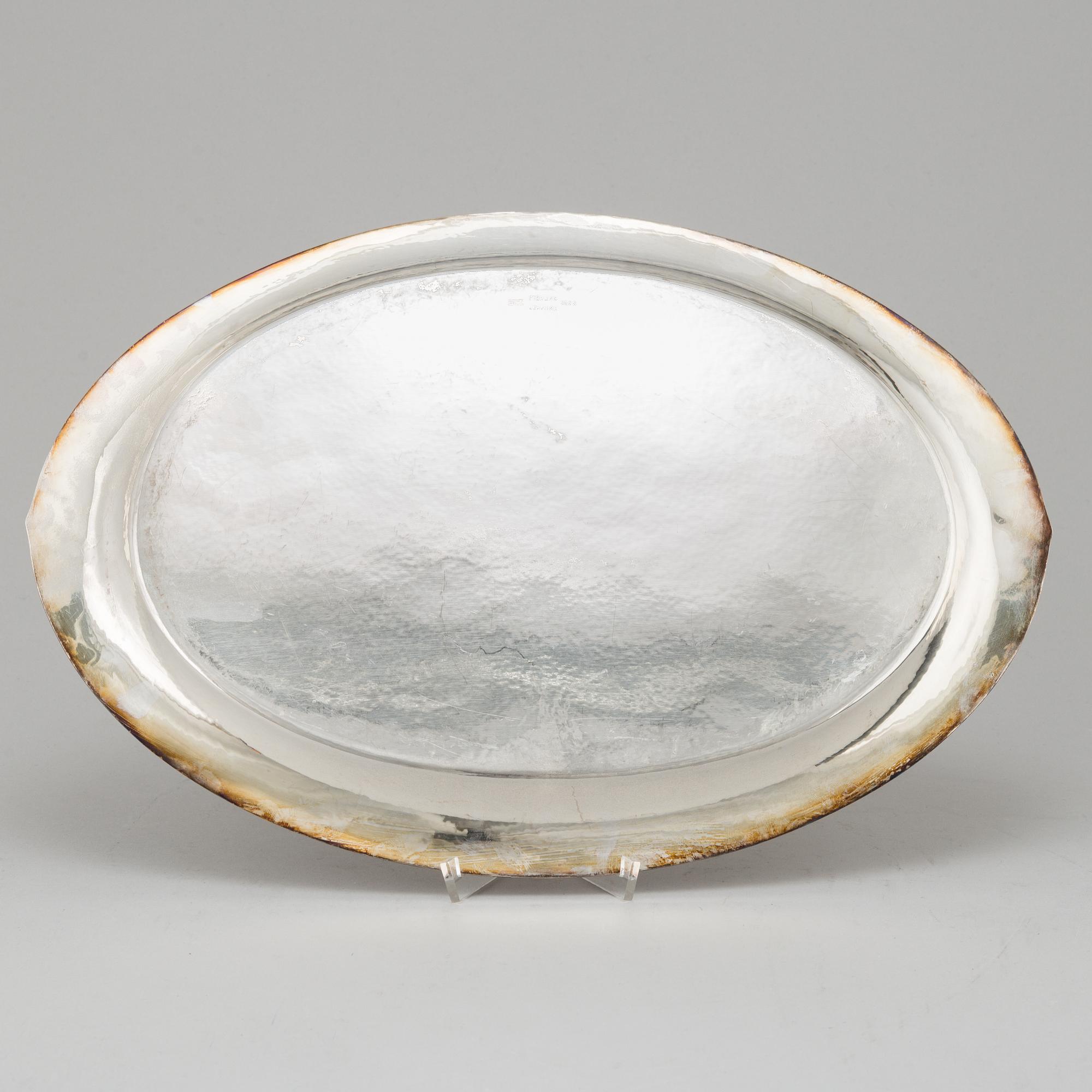 SVEND TOXVAERD, a sterling silver tray, Denmark.
