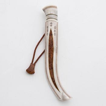 A reindeer horn knife by Bertil Fällman, signed.